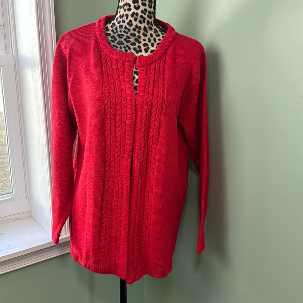 Misslook, red cardigan, sweater, XL